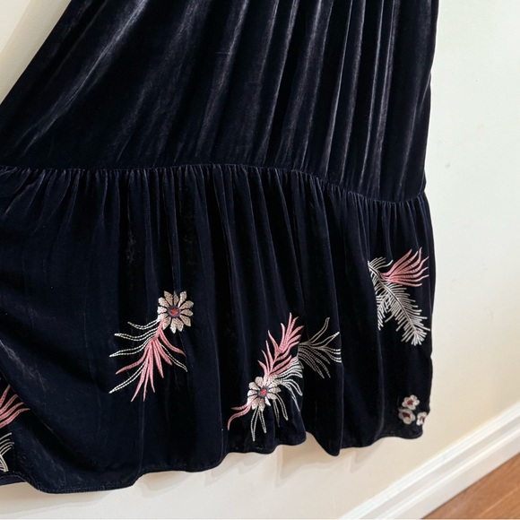 Johnny Was Tiarei Velvet Regan Dress large floral embroidered - Picture 12 of 17